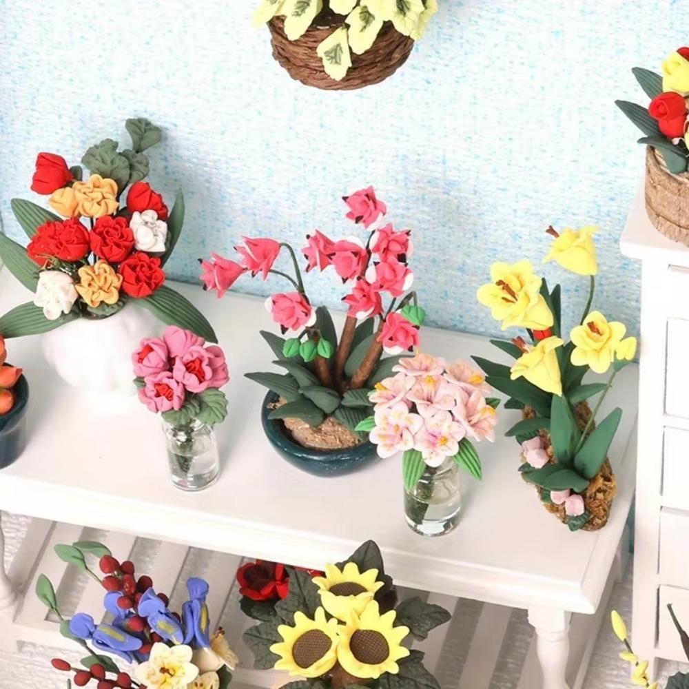 Tagine Clay Pot - Miniature Flower Pots Garden Scene 1Pc