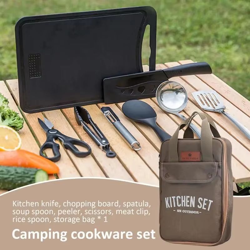 8pcs Camping Kitchen Cookware  - Home Cooking Utensil Set review and price
