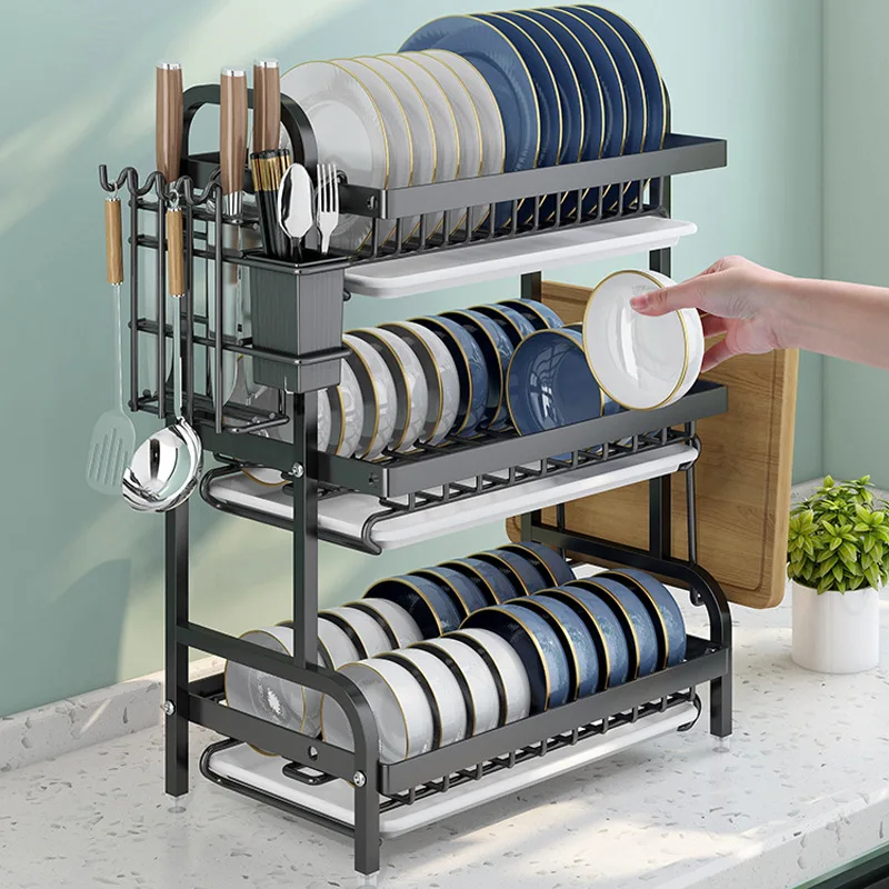 Dish Drying Rack 3-Tier Compac - Home Cooking Utensil Set review and price