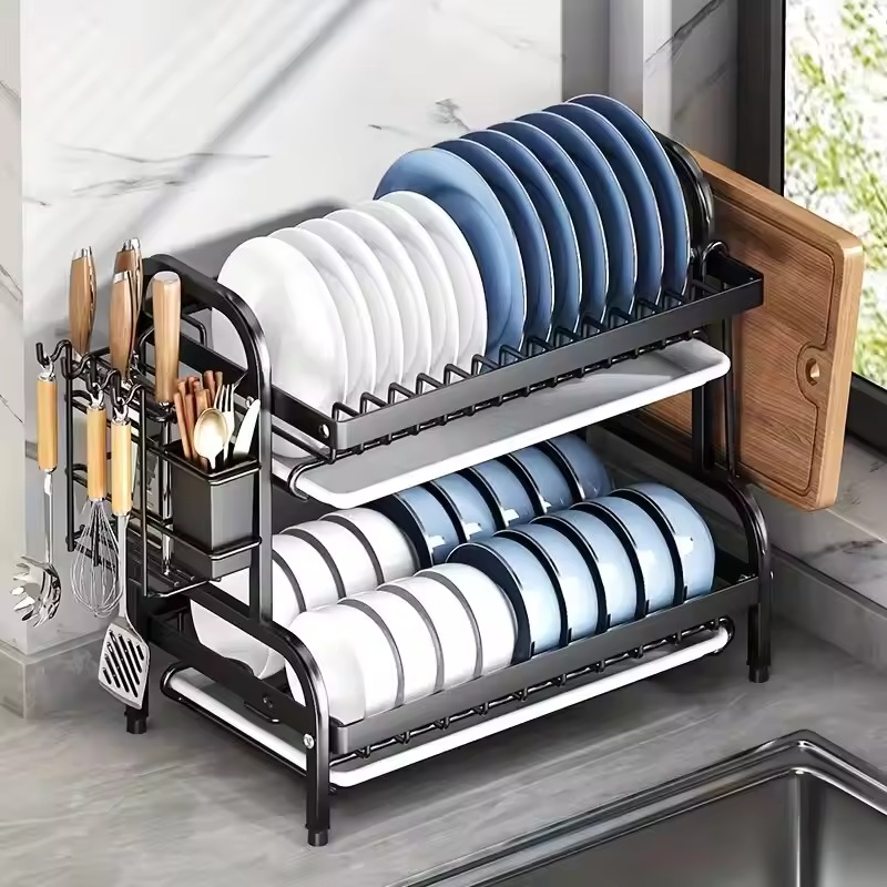 Dish Drying Rack 3-Tier Compac - Home Cooking Utensil Set review and price