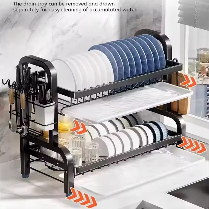 Dish Drying Rack 3-Tier Compac - Home Cooking Utensil Set review and price