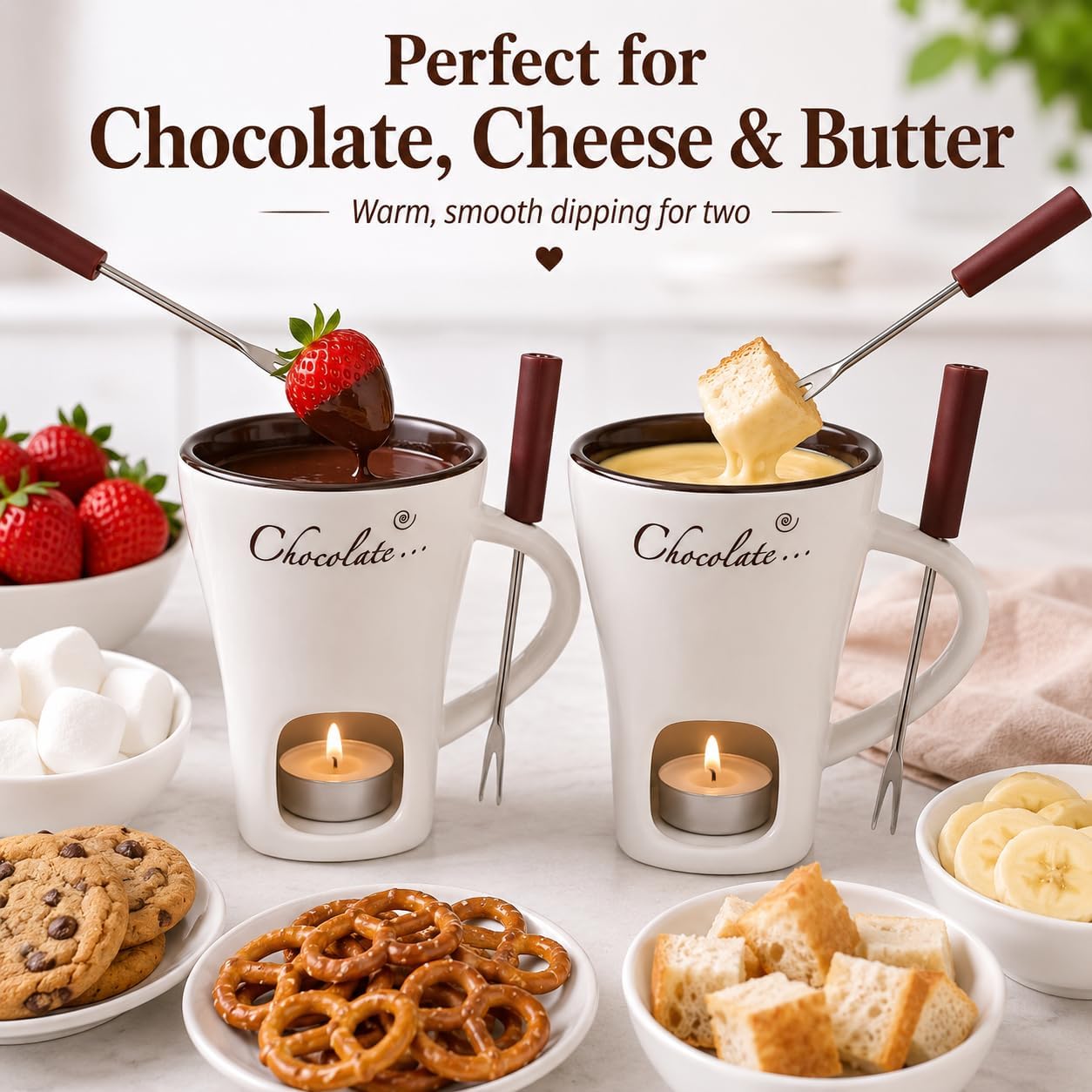Sweet Ceramic Fondue Cup with  - Fondue Pot Ceramic review and price