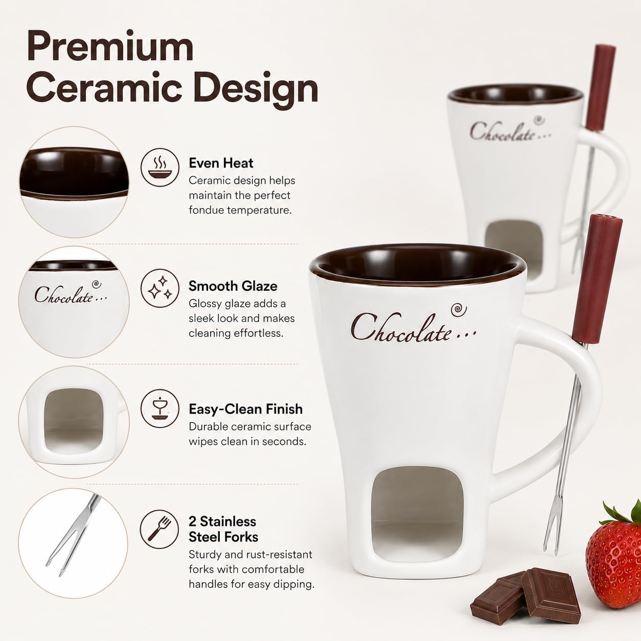 Sweet Ceramic Fondue Cup with  - Fondue Pot Ceramic review and price