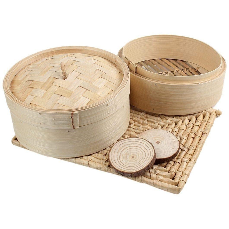 Bamboo Steamer 2 Tier 8 Inch D - Steamer Bamboo Set review and price