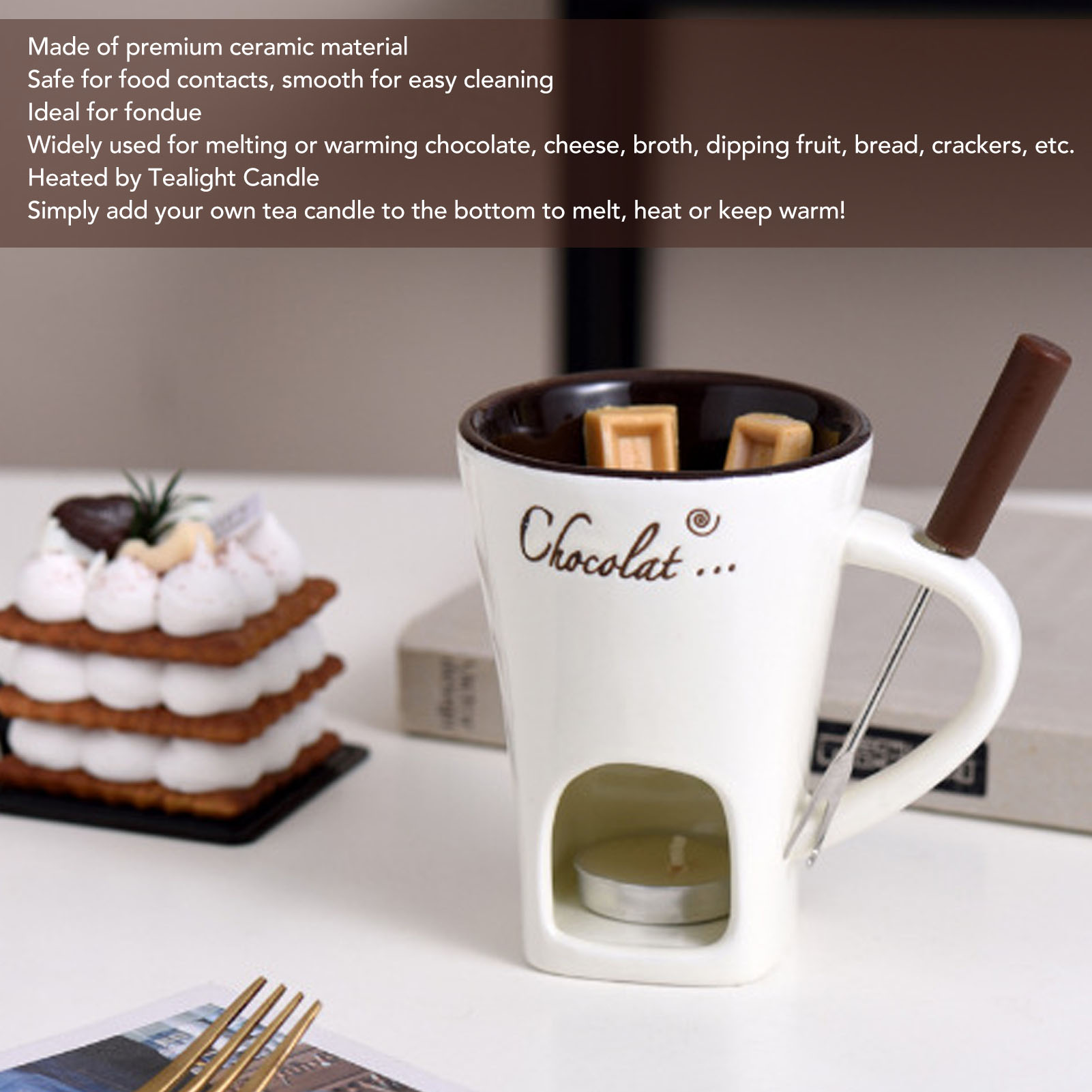 Chocolate Melting Fondue Mug C - Fondue Pot Ceramic review and price