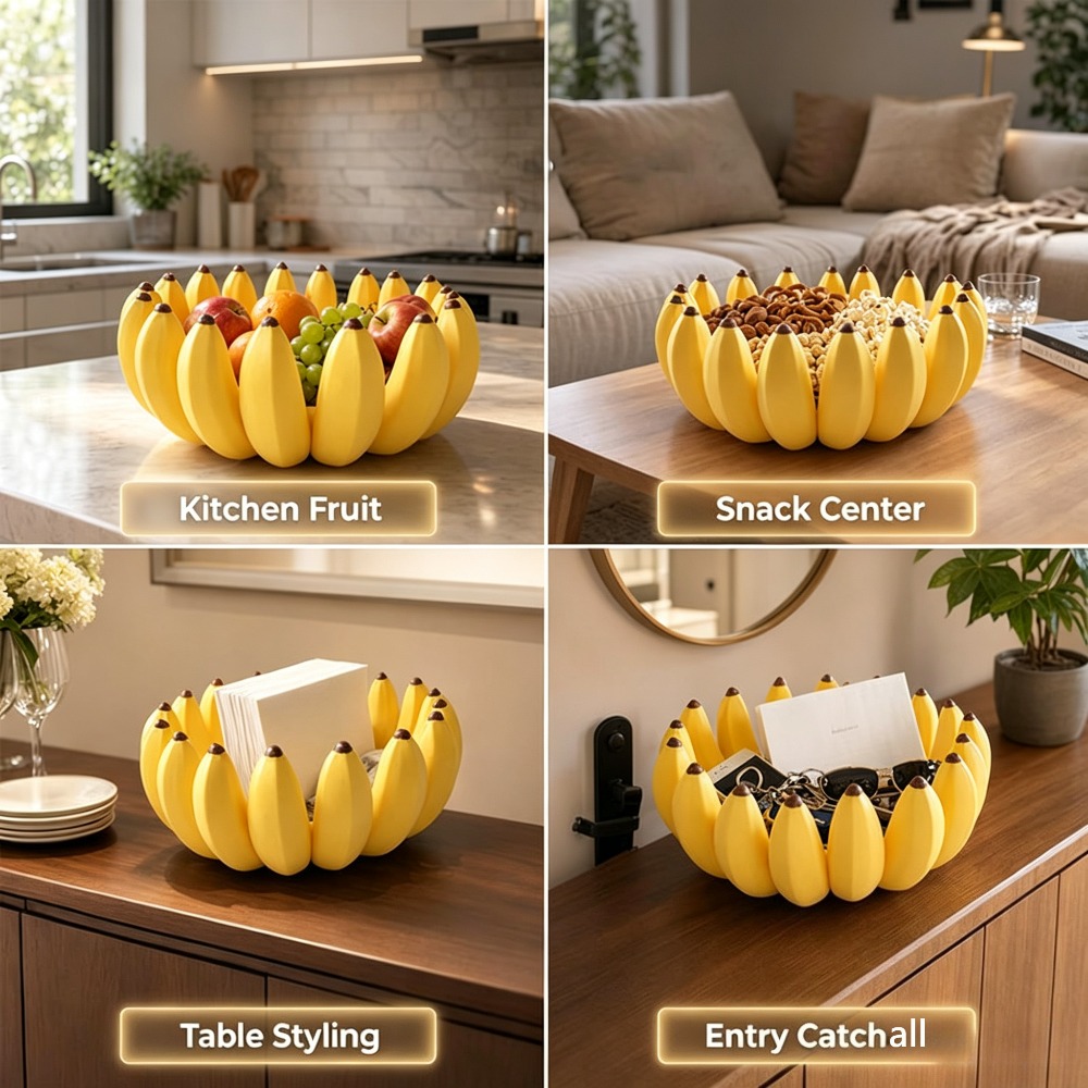 Banana Shape Fruit Bowl Snack  - Home Cooking Recipes review and price