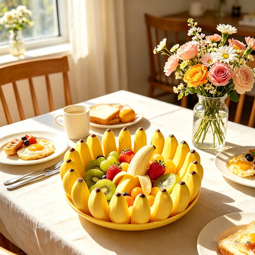 Banana Shape Fruit Bowl Snack  - Home Cooking Recipes review and price