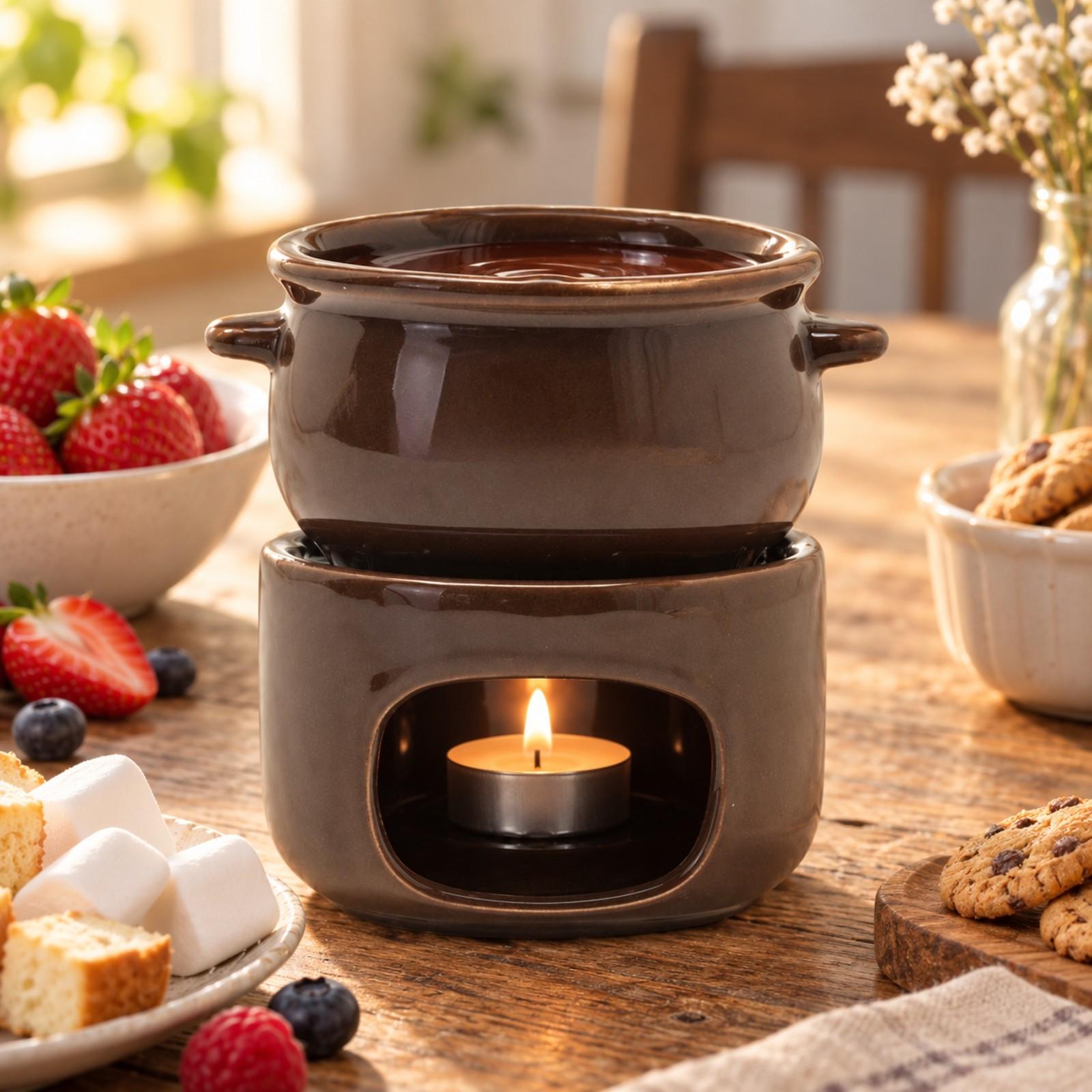 Candle-Heated Ceramic Melting  - Fondue Pot Ceramic review and price