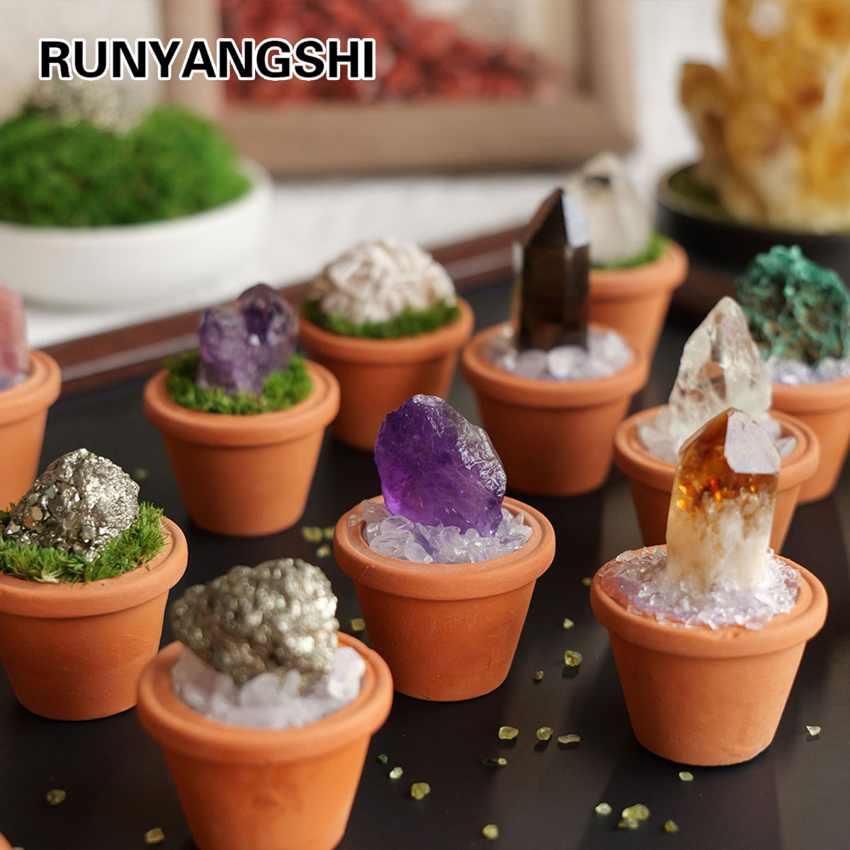1pc Natural Crystal Stones Min - Tagine Clay Pot review and price